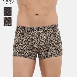 Dollar Bigboss Men Printed Pack of 3 Soft Combed Cotton Trunk-28