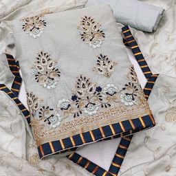 SHADOW & SAINING Ethnic Motifs Embroidered Unstitched Dress Material-image-78