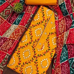 LeeliPeeri Designer Embroidered Unstitched Dress Material-image-4