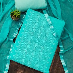 KALINI Ethnic Motifs Embroidered Silk Georgette Unstitched Dress Material-image-72