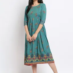 True Shape Floral Printed Maternity Ethnic Dress-picture-11