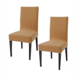 HOKIPO Brown Set Of 2 Elastic Dining Chair Covers-image-77