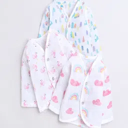 Polka Tots Kids Pack of 3 Printed Cotton Jhabla Innerwear Vests-image-58