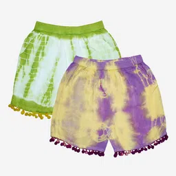 KiddoPanti Girls Pack of 2 Printed Shorts-image-35