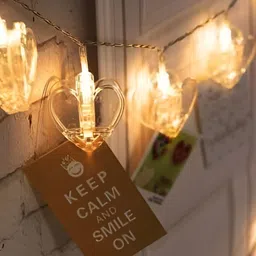 SPARK WORLD Yellow Heart Shaped  LED String Lights image 1