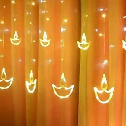 SPARK WORLD Yellow Diya-Shaped String Lights-43