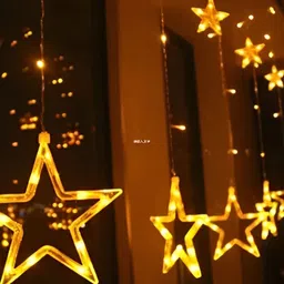 SPARK WORLD Yellow Star Shape String Lights-53