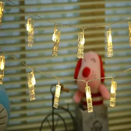 ENORMITY Yellow Photo Clip Shape String Lights image 1