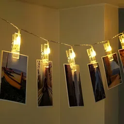 ENORMITY Yellow Photo Clip Shape String Lights image 1
