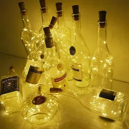 SPARK WORLD Yellow 10 Pieces Rice Shaped Cork Fairy String Lights-6