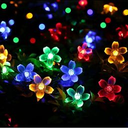 SPARK WORLD Red & Blue Waterproof Flower String Lights image 1