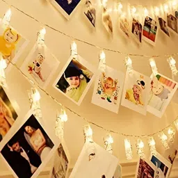 SPARK WORLD Gold Toned Rice Shaped String Lights-20