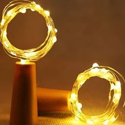SPARK WORLD 2-Pcs Yellow Cork LED String Lights-21