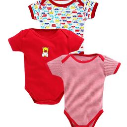 EIO Infants Pack Of 3 Printed Pure Cotton Bodysuit-image-76