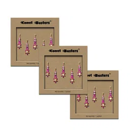 Comet Busters 3-Pcs Traditional Designer Bindi - Pink BIN037-54