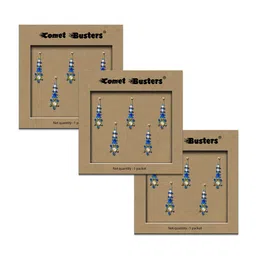 Comet Busters 3-Pcs Traditional Designer Bindi - Blue BIN029-20