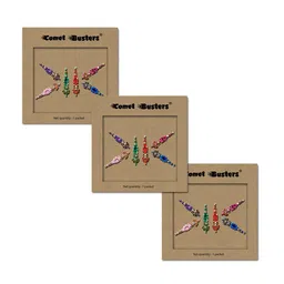 Comet Busters Set of 3 Handcrafted Reusable Traditional Designer Bindis - 020-9