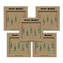 Comet Busters 5-Pcs Traditional Designer Bindi - Green BIN030-13