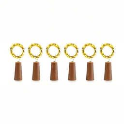 SPARK WORLD Yellow 6 Pieces Cork LED String Light-47