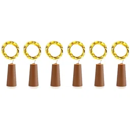 ENORMITY 6Pcs Yellow & Brown Rice Shape Cork String Light-22