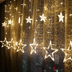 ENORMITY Yellow & White Star Shape Bulb String Lights-84