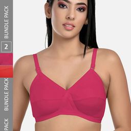 StyFun Pack Of 2 Non-Wired Non-Padded Cut & Sew Full Coverage Dry-Fit All Day Comfort Bra-56