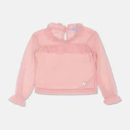 U.S. Polo Assn. Kids Girls Ruffled Round Neck Top-picture-42