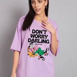 Imsa Moda Typography Printed Oversized Cotton T-shirt-image-15
