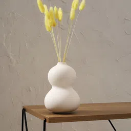 PUREZENTO Oreo White Patterned Ceramic Flower Vase-56