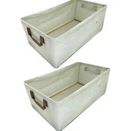 HOUSE OF QUIRK Beige 2 Pieces Super Strong Multi-Utility Organiser-57