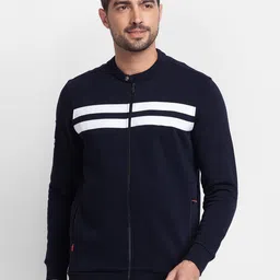SPYKAR Striped Front-Open Sweatshirt-picture-7