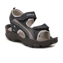 Power Men Grey & Navy-Blue Solid Sports Sandals-image-14