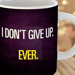 Keviv Purple & White I Dont Give Up Printed Ceramic Glossy Coffee Mug 325 ml-image-28