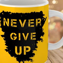Keviv Yellow & Black Text or Slogans Printed Ceramic Glossy Mug 325 ml-image-86