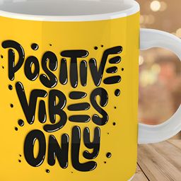 Keviv Yellow & Black Text or Slogans Printed Ceramic Glossy Mug 325 ml-image-87