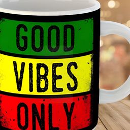 Keviv Green & Yellow Text or Slogans Printed Ceramic Glossy Mugs 325 ml-image-4