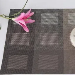 MONKDECOR 6 Pieces Brown Geometric Printed Rectangular Table Placemat-0