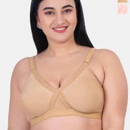 KOMLI Pack Of 2 Plus Size Full Coverage Cotton Minimiser Bra With All Day Comfort-17