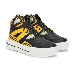 Hundo P Men Colourblocked Round Toe Sneakers-picture-10