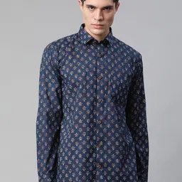 MILLENNIAL MEN Navy Blue Comfort Printed Casual Shirt-picture-26