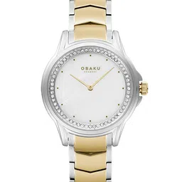 Obaku Women White Brass Printed Dial & Multicoloured Stainless Steel Bracelet Style Straps Digital Watch-image-17