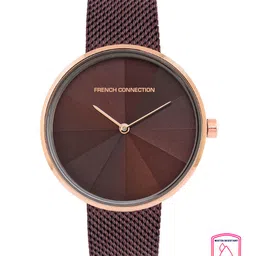 French Connection Women Brown Patterned Dial & Brown Stainless Steel Bracelet Style Straps Analogue Watch-40