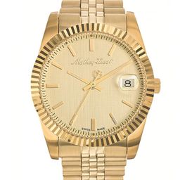 Mathey-Tissot Men Gold-Toned Brass Dial & Gold Toned Stainless Steel Bracelet Style Straps Analogue Watch-17