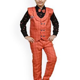BAESD Boys 3-Piece Pure Cotton Printed Suit With Brooch-image-46
