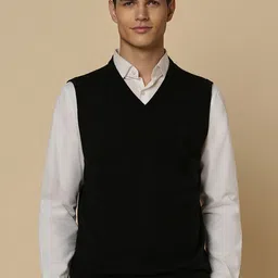 Allen Solly V-Neck Sleeveless Acrylic Pullover-picture-27