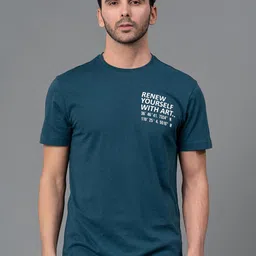 Red Tape Men Teal Typography T-shirt-image-28