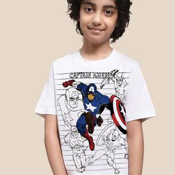Kids Ville Boys Captain America Printed Cotton T-Shirt-picture-28