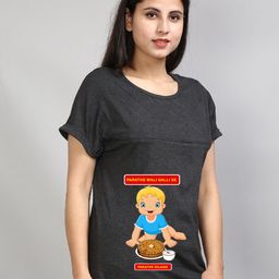 SillyBoom Graphic Printed Round Neck Maternity Feeding T shirt-picture-49