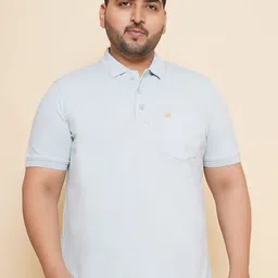 John Pride Men Plus Size Solid Polo Collar Pocket T-shirt-image-97