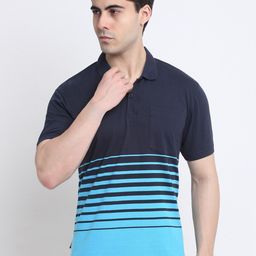 HARBOR N BAY Striped Cotton Polo Collar T-shirt-image-97